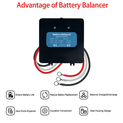 24V Solar System Battery Voltage Equalizer Balancer for 2X 12V Batteries by 54Grid - Renewable Energy Store