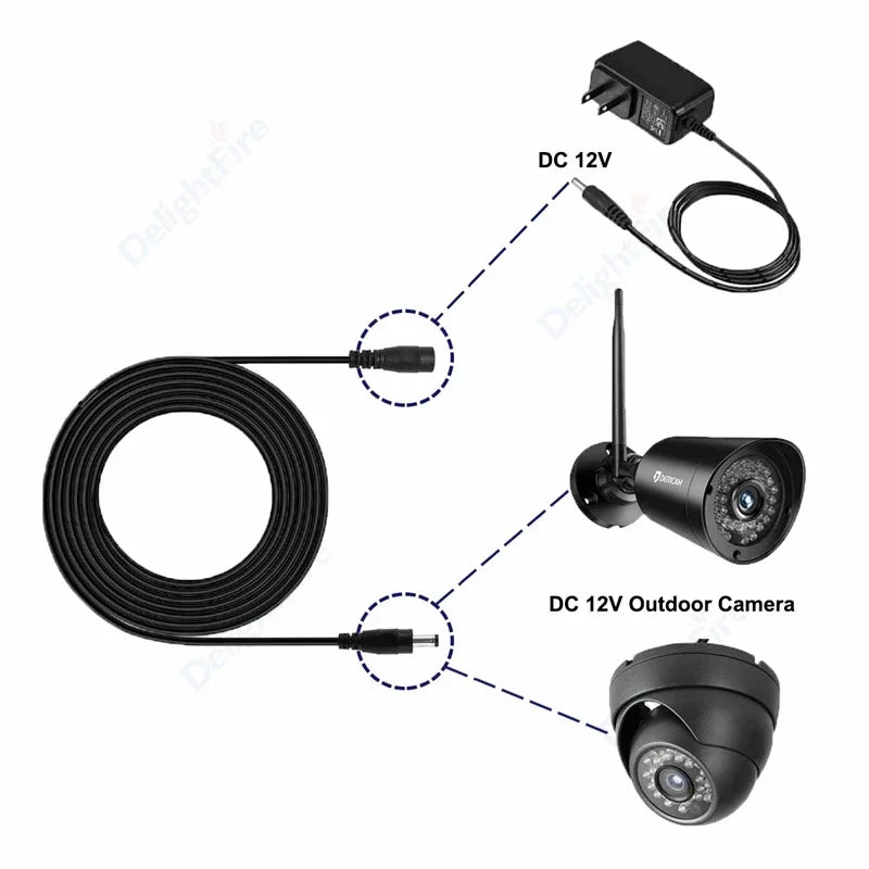 5.5mm 2.1mm DC Extension Cord 22AWG 3A for CCTV LED Lights by 54Grid - Renewable Energy Store