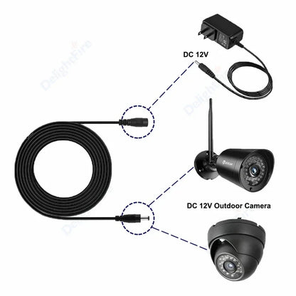 5.5mm 2.1mm DC Extension Cord 22AWG 3A for CCTV LED Lights by 54Grid - Renewable Energy Store