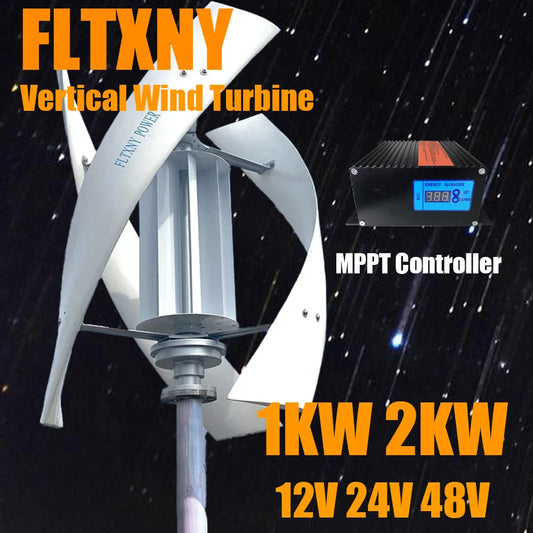 FLTXNY Low RPM Vertical Axis Maglev Wind Turbine Generator 1000W 2000W 24V 48V 3 Blades Free Energy For Homeuse Windmills by 54Grid - Renewable Energy Store