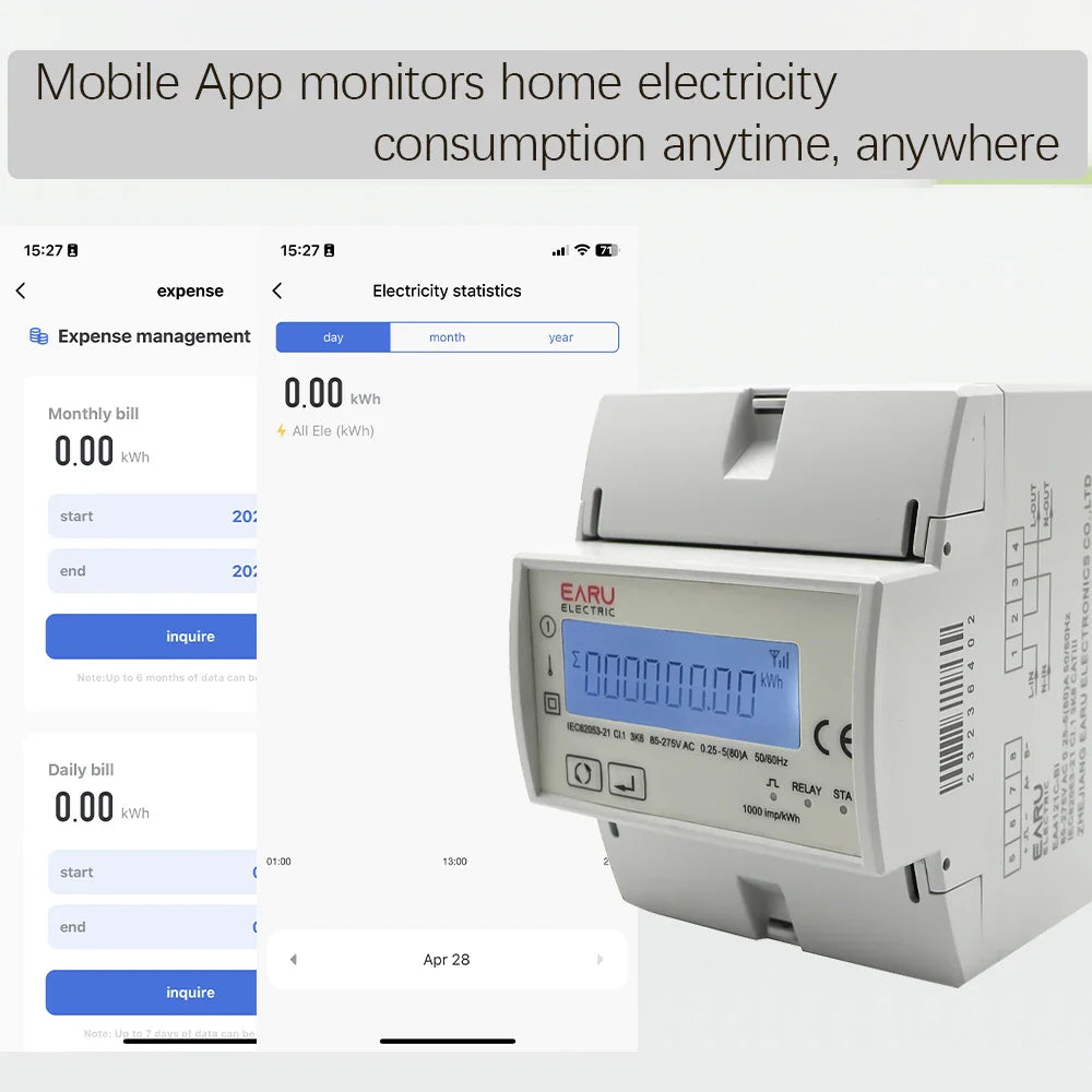 Tuya Wifi Zigbee 110V 220V 80A Smart Single Phase Two-way Bidirectional Energy Meter Timer Power Consumption Monitor KWh Meter by 54Grid - Renewable Energy Store