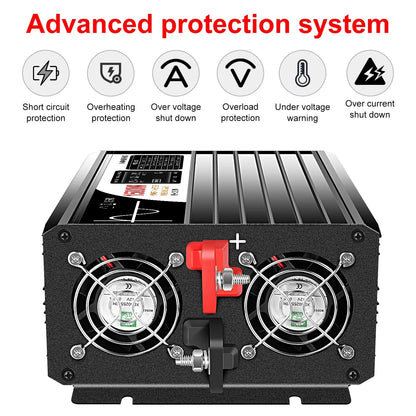 1500W inverter 12v 220v pure sine wave solar power inverter DC 24V 48V to AC 110V with remote control - 54Grid - Renewable Energy Store