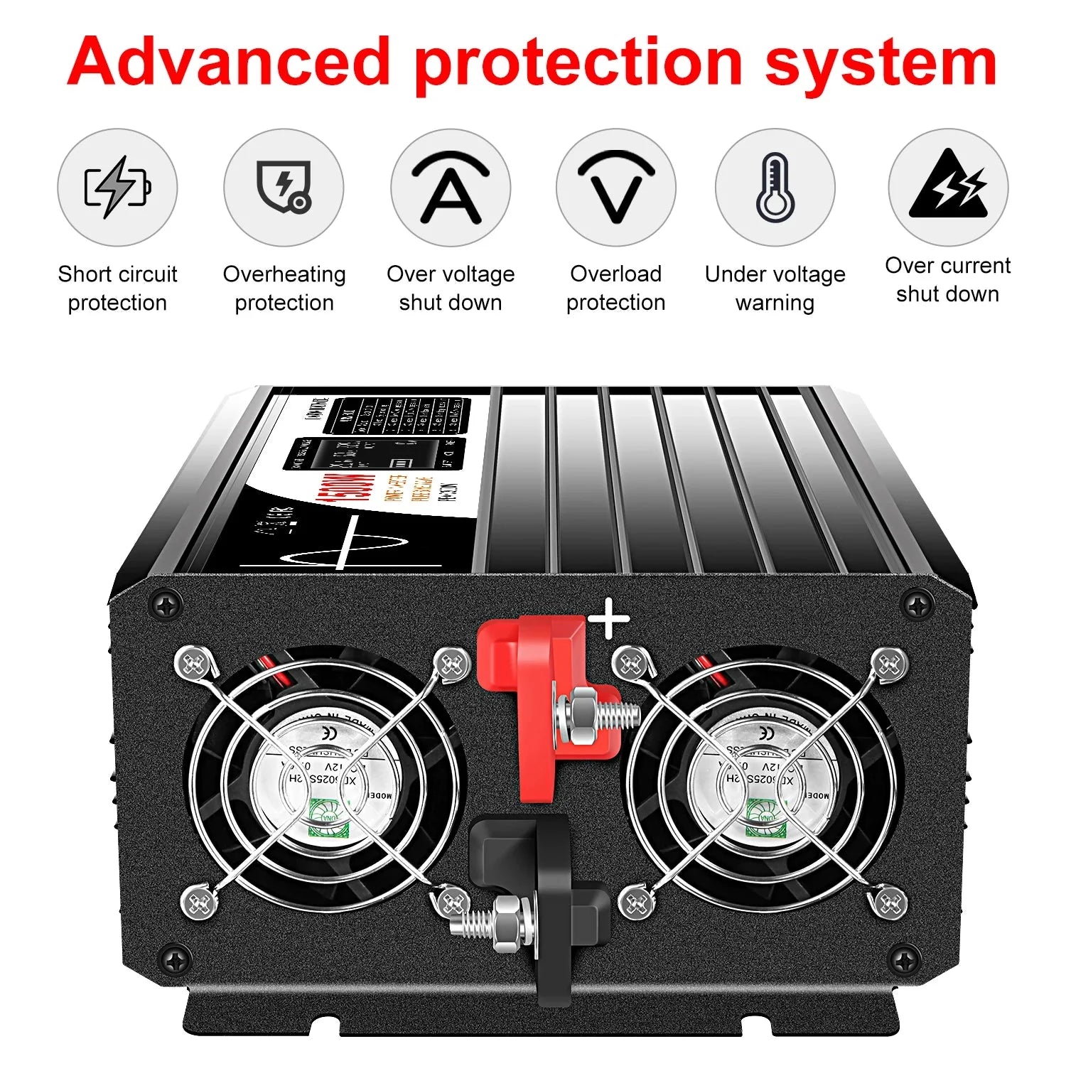 1500W pure sine wave inverter 12V/24V/48V LCD screen - 54Grid - Renewable Energy Store