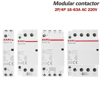 2P 4P 16A 20A 25A 32A 50A 40A 63A AC 220V 50 60Hz Din Rail Household Modular AC Contactor Switch Controller DIY Smart Home Hotel by 54Grid - Renewable Energy Store