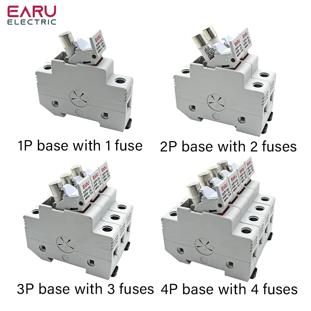 Din Rail Solar PV DC Fuse Holders with Indicator Light suitable for 10*38mm DC PV Fuse Link for Solar Photovoltaic System Pro by 54Grid - Renewable Energy Store