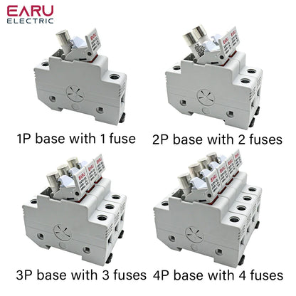 Din Rail Solar PV DC Fuse Holders with Indicator Light suitable for 10*38mm DC PV Fuse Link for Solar Photovoltaic System Pro by 54Grid - Renewable Energy Store