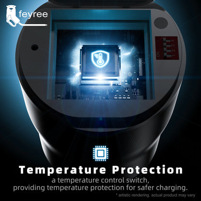 feyree GB/T EV Discharge Adapter with Temp Protection & Power Light - Adjustable Switch for Chinese EV Cars V2L for Camping Use