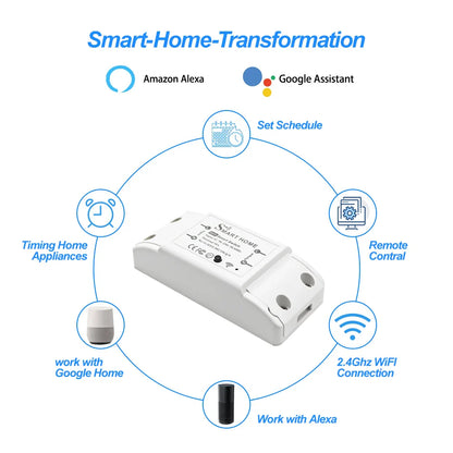 eWeLink Mine WiFi 10A Smart Switch Breaker Module Wireless Remote Switch Alexa Google Home by eWeLink APP Remote Voice Control by 54Grid - Renewable Energy Store