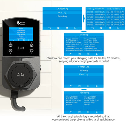 feyree Type2 EV Charger Socket Version 22KW Smart Electric Car Charger for TS-NACS Type1 GB/T Plug EVSE Wallbox WIFI APP Control