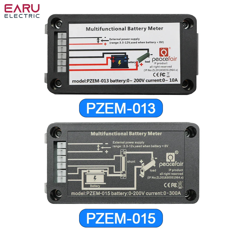 PZEM-013 DC 0-200V 10A 50A 100A 200A Voltmeter Ammeter Car Battery Tester Capacity Resistance Electricity Voltage Meter Monitor by 54Grid - Renewable Energy Store