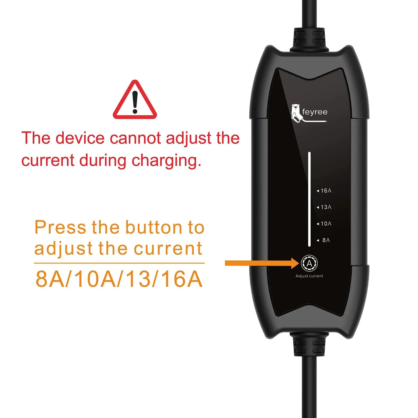 feyree 3.5kW 16A 1Phase Adjustable Current Portable EV Charger Fast Charging with TS-NACS Charger Plug Compatible for Tesla Cars