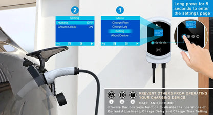 feyree Type2 EV Charger 32A 7.6KW 1Phase EVSE Wallbox 11KW 22KW 3 Phase Fast Charging Station 5m Cable for Electric Vehicle Car