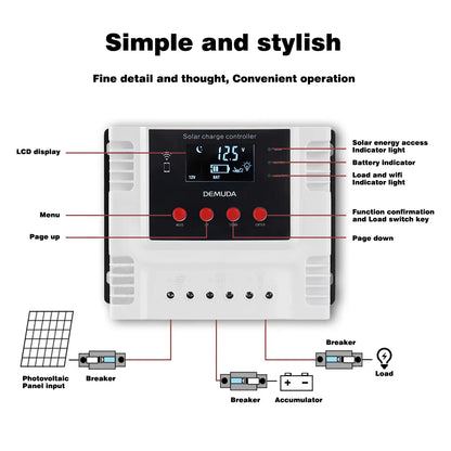 20A 30A 40A 50A 60A Solar Charge Controller With WiFi APP Control For 12V 24V 48V Battery by 54Grid - Renewable Energy Store