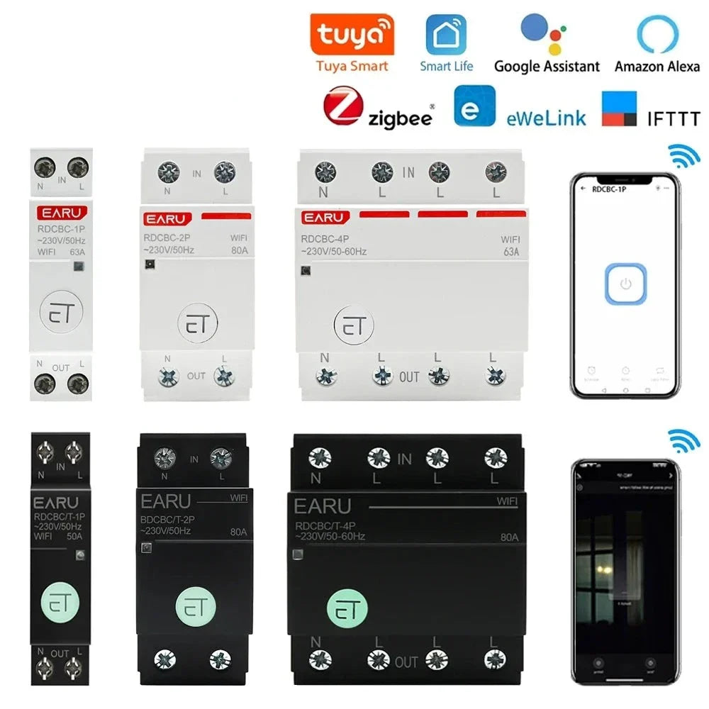WIFI Circuit Breaker Smart Time Timer Breaker Relay Switch Voice Remote Control by Tuya eWeLink APP Smart House Alexa Google Hom by 54Grid - Renewable Energy Store