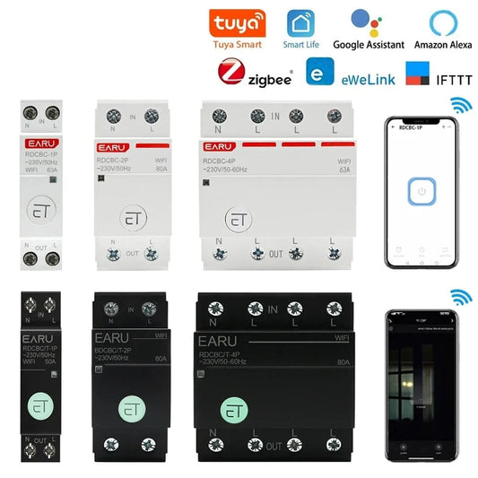 WIFI Circuit Breaker Smart Time Timer Breaker Relay Switch Voice Remote Control by Tuya eWeLink APP Smart House Alexa Google Hom by 54Grid - Renewable Energy Store