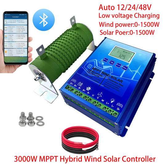 MPPT 2000W 3000W Hybrid Wind Solar Charge Controller Regulator for 12V 24V 48V Systems by 54Grid - Renewable Energy Store