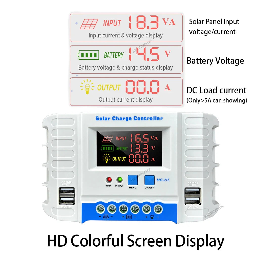 Colorful Display 12V 24V 10A 20A 30A 40A Solar Charge Controller by 54Grid - Renewable Energy Store