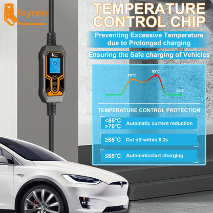 feyree Portable EV Charger Type2 32A 7KW Wi-Fi APP Control Current Adjustable Smart Timing Charging EVSE Wallbox Home&Outdoor