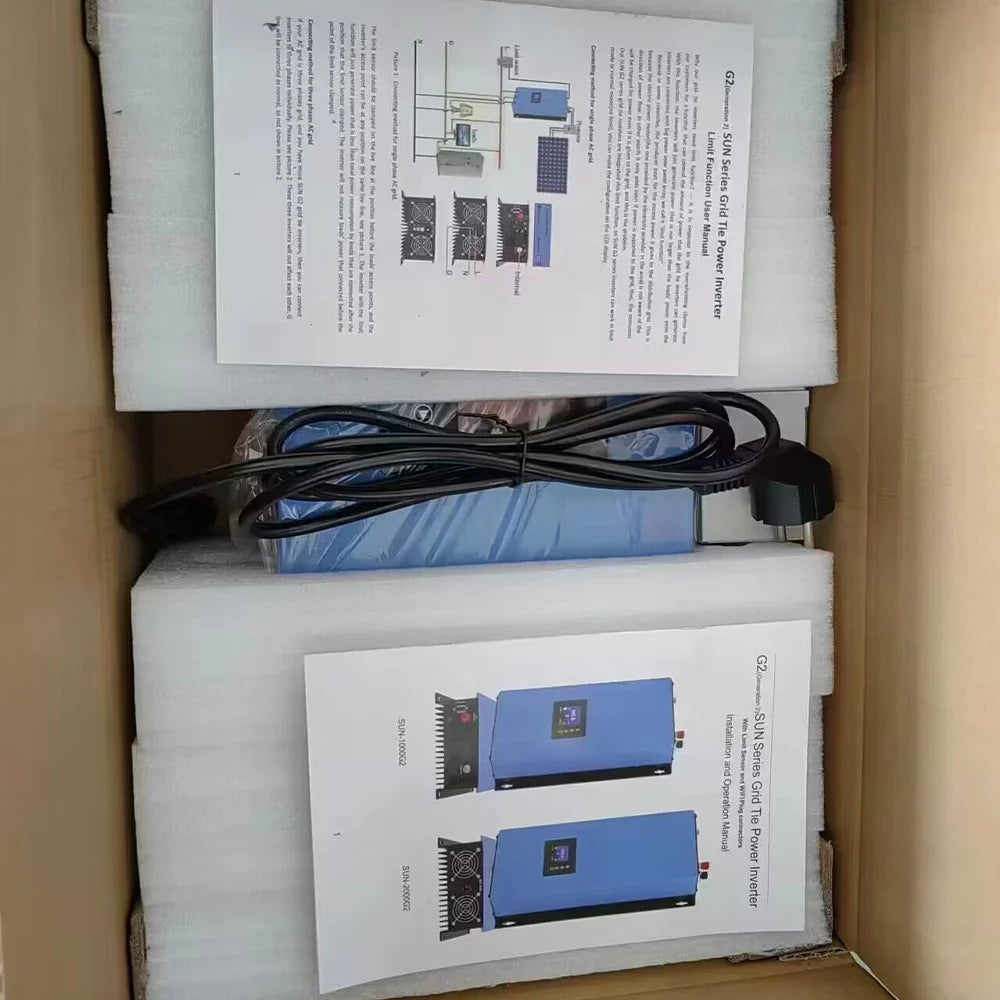 Solar Power Grid Tie Inverter 1000W Pure Sine Wave MPPT with Limiter WIFI for 3 Phase Wind Turbine Generator DC45-90V AC230V by 54Grid - Renewable Energy Store