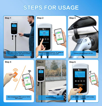 feyree GB/T Socket EV Charger 7.6kw 32A Wallbox 4.3 inch Big Screen APP Charge History Record 11kw 22kw 3 Phase Charging Station