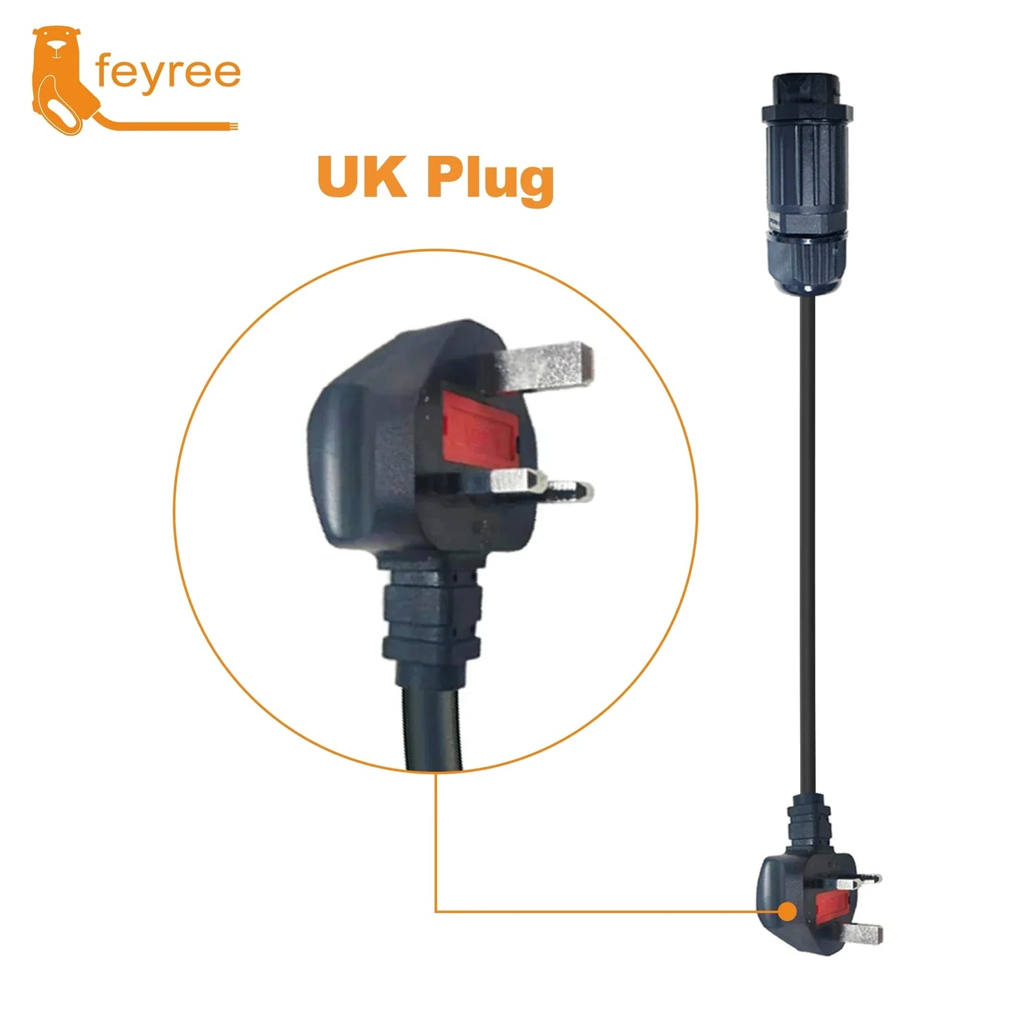 feyree 7kw Electric Vehicle Charging Adapter To EU AU Brazil Male Adapter EV Charger Connector Customized plug for Electric Car by 54Grid - Renewable Energy Store