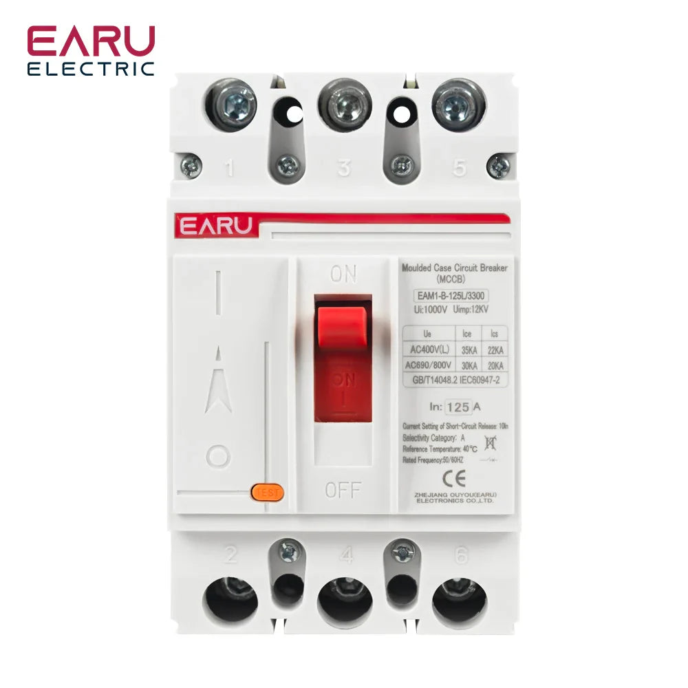 3P 4P AC 400V 100A-630A MCCB Solar Moulded Case Circuit Breaker Overload Protection Switch Protector for Solar PV Photovoltaic
