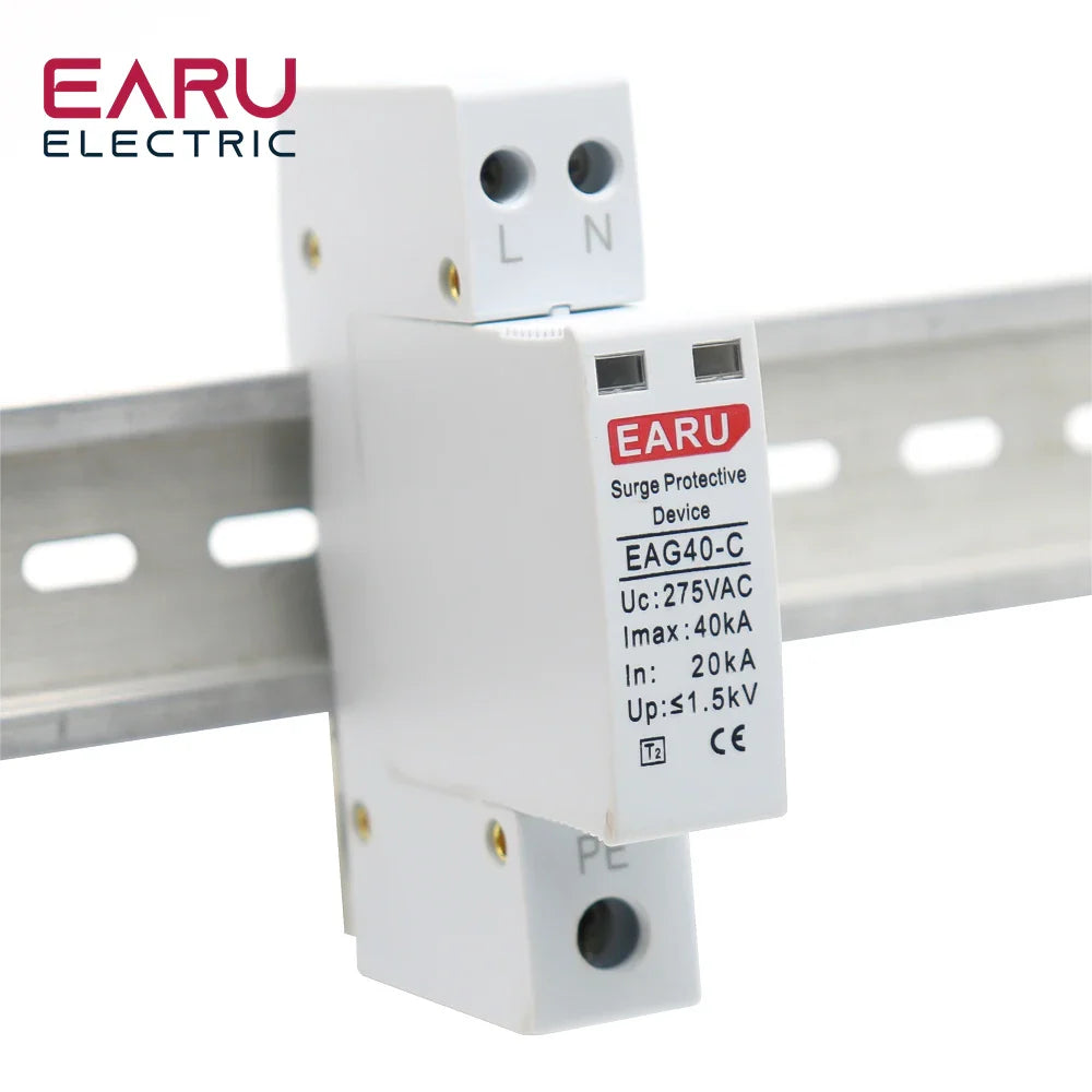 1P+N AC SPD 20KA~40KA 275V House Surge Protector protection Protective Low-voltage Arrester Device by 54Grid - Renewable Energy Store
