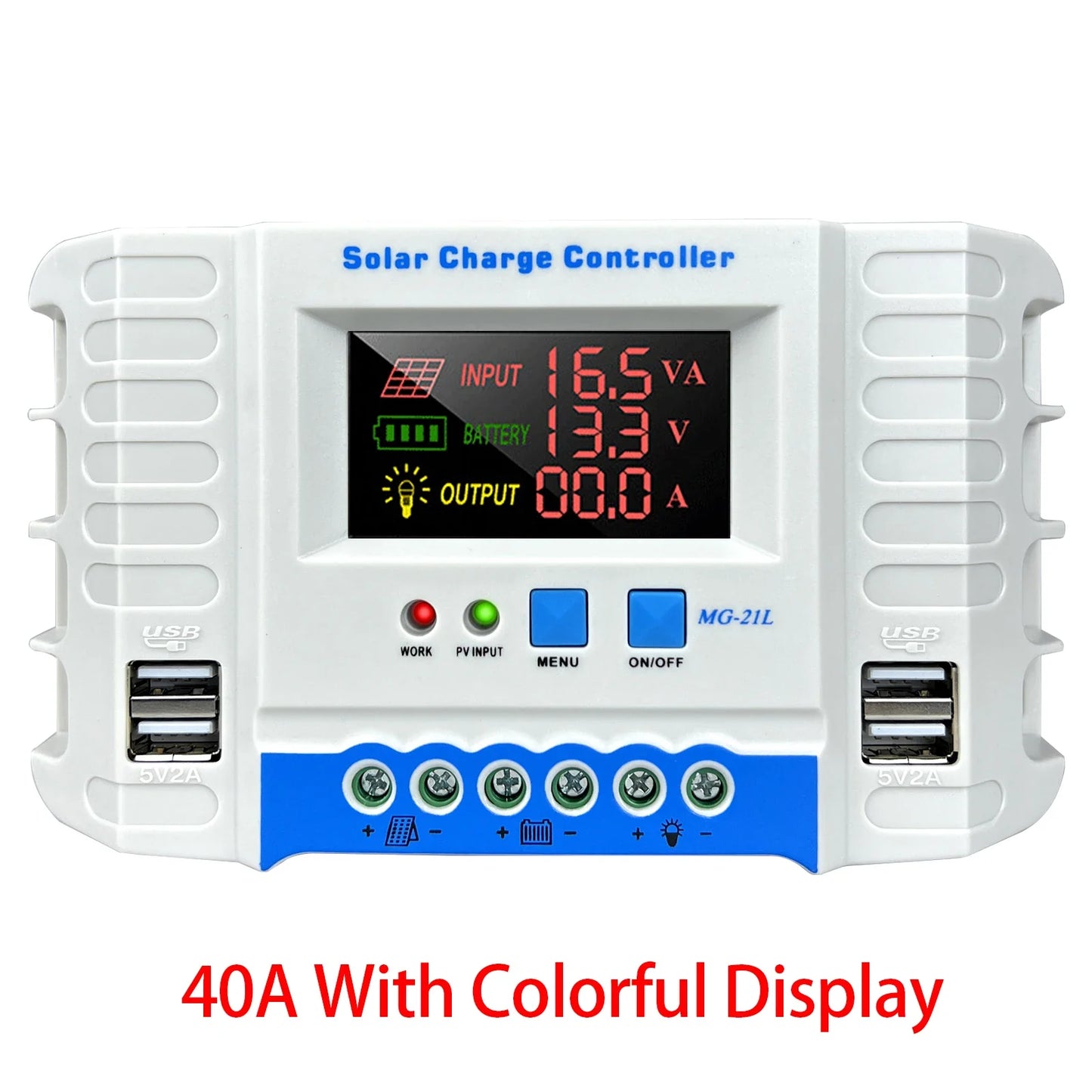 Colorful Display 12V 24V 10A 20A 30A 40A Solar Charge Controller by 54Grid - Renewable Energy Store