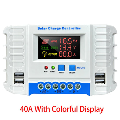 Colorful Display 12V 24V 10A 20A 30A 40A Solar Charge Controller by 54Grid - Renewable Energy Store