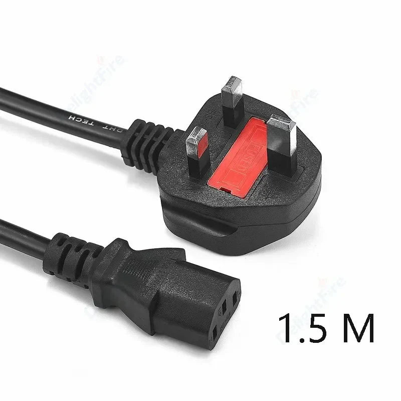 US UK CH Plug Power Extend Cable IEC C13 Lead Cord 1.2m 1.5m 1.8m 5ft for PC Monitor LCD TV 3D Printer by 54Grid - Renewable Energy Store