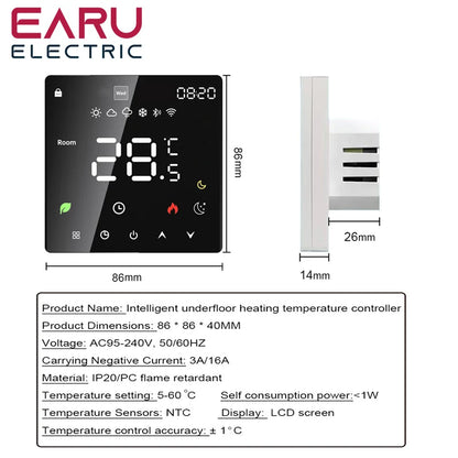 Tuya WiFi Smart Thermostat Electric Floor Heating TRV Water Gas Boiler Temperature Voice Remote Controller for Google Home Alexa by 54Grid - Renewable Energy Store