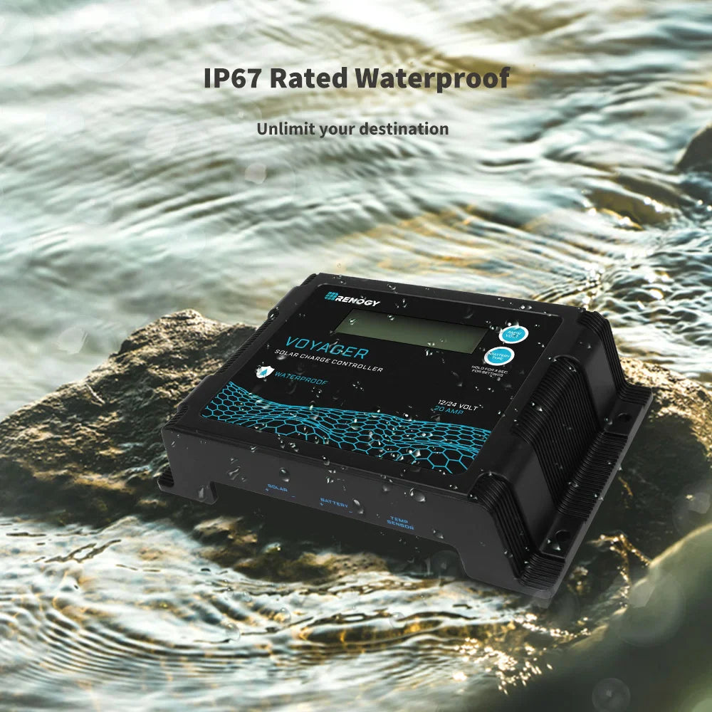 Solar Charge Controller 12V/24V PWM 20A w/ LCD Display Waterproof by 54Grid - Renewable Energy Store