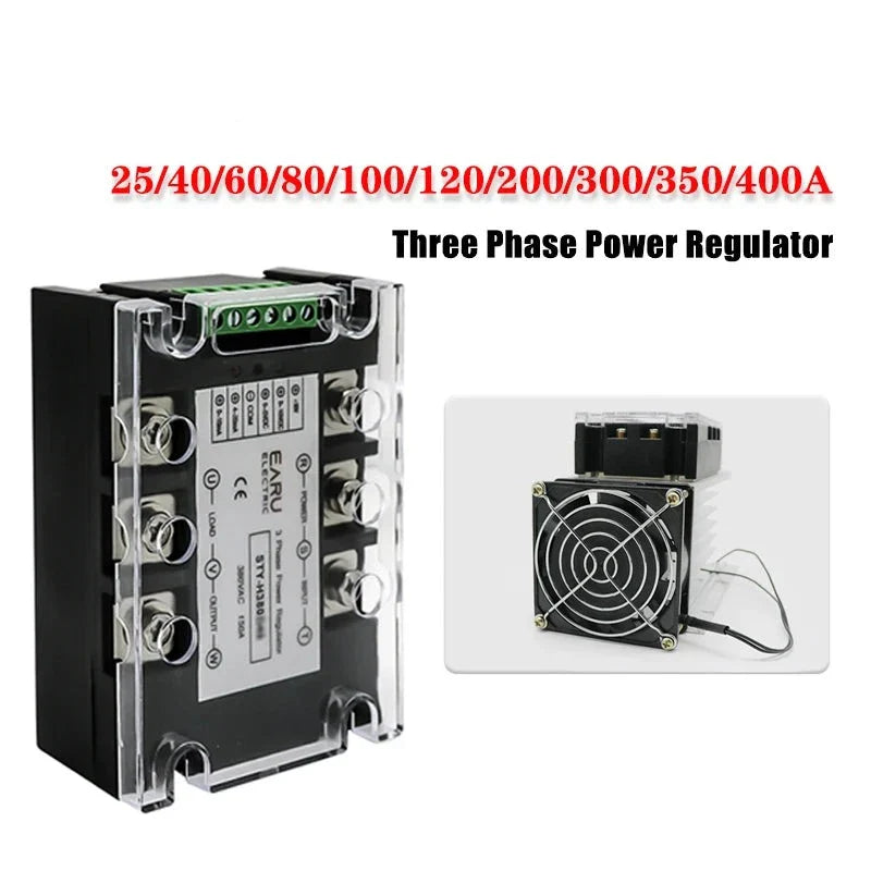 Three Phase AC Voltage Regulating Module Power Regulator Thyristor 380V Solid State Relay Dimming 25A-400A Potentiometer Control by 54Grid - Renewable Energy Store