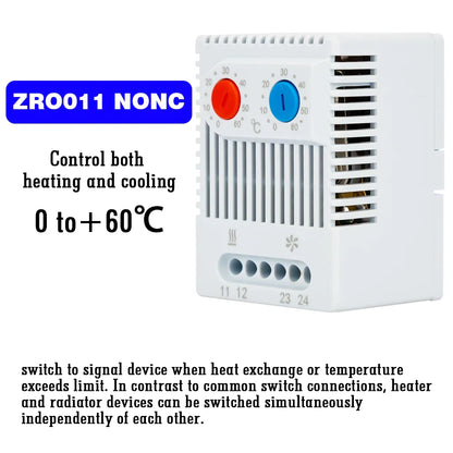 DIN Rail Cabinet Temperature Controller Industrial Thermostat KTO011 KTS011 0 to 60 Degree Centigrade Mechanical Thermoregulator