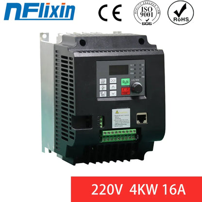 For Europe: 220v 1-phase Input, 3-phase Output Frequency Converter, Powers 1.5kw/2.2kw/4kw, VSD/VFD/50HZ Inverter by 54Grid - Renewable Energy Store