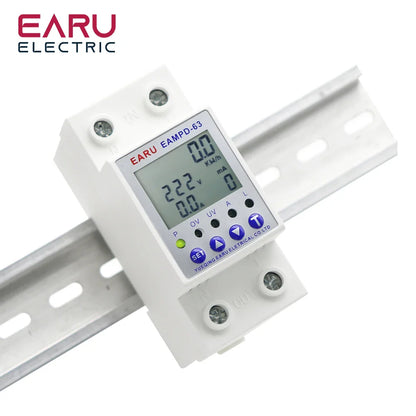 63A AC 230V Earth Leakage Relay with Voltage Protector & Display by 54Grid - Renewable Energy Store