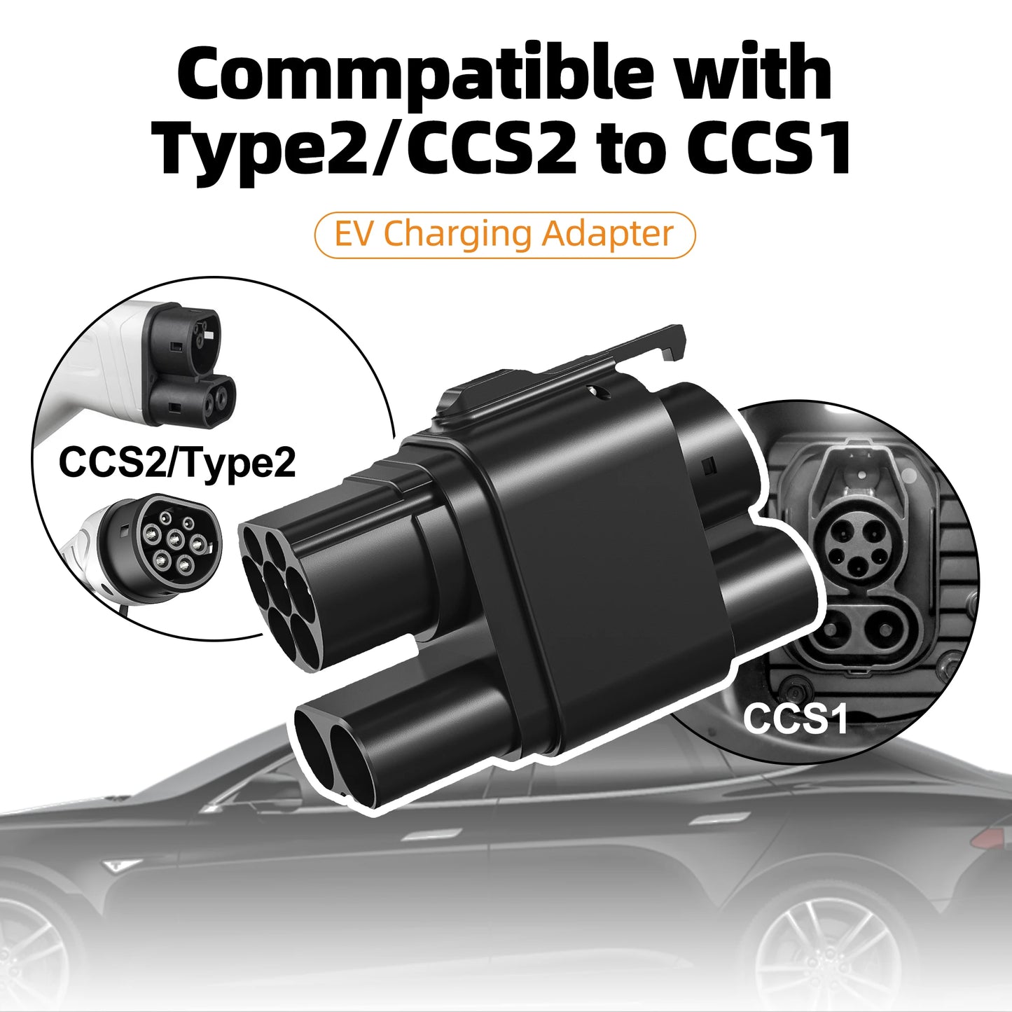 feyree CCS2 to CCS1 Adapter DC Fast EV Charging Adapter From CCS2 to CCS1 EV Charger CCS2 to CCS1 for Electric Vehicle Charger