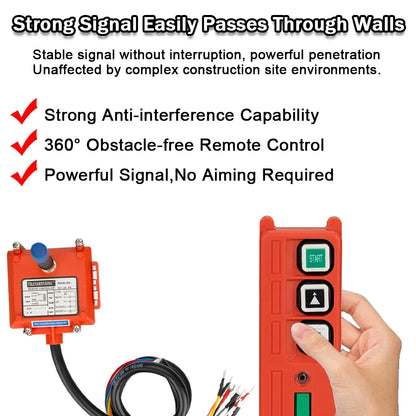 F21-2S Wireless Industrial Remote Controller Electric Hoist Remote Control Winding Engine Sandblast Switches UHF 433mhz 3 button