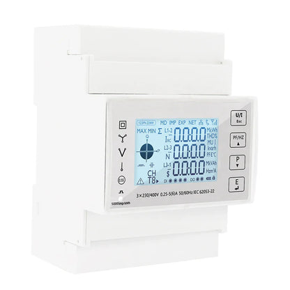 Din Rail 3 Phase Energy Monitor Consumption Power Meter kwh Ammeter With 3PCS RS485 Modbus 50/100/15/200CT 230VAC by 54Grid - Renewable Energy Store