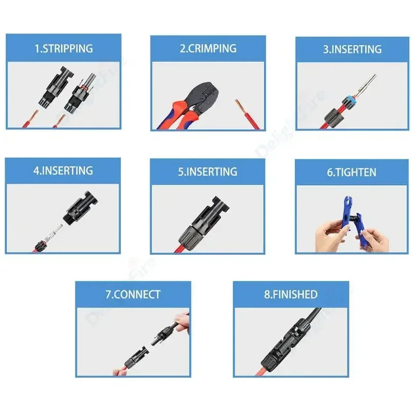 1 Pair Photovoltaic Connectors DC 1000V 30A Waterproof Terminals by 54Grid - Renewable Energy Store