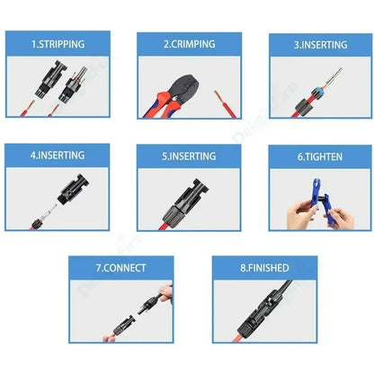 1 Pair Photovoltaic Connectors DC 1000V 30A Waterproof Terminals by 54Grid - Renewable Energy Store