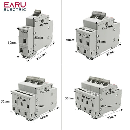 1P 2P 3P 4P 40A 63A MTS Dual Power Manual Transfer Interlock Circuit Breaker Din Rail Isolating Discounnecting Switch by 54Grid - Renewable Energy Store