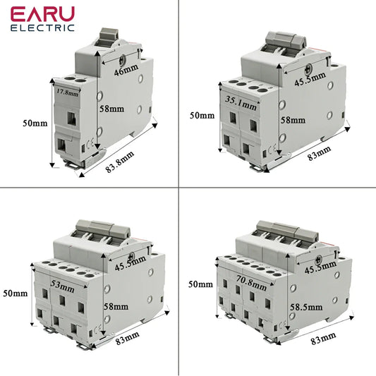 1P 2P 3P 4P 40A 63A MTS Dual Power Manual Transfer Interlock Circuit Breaker Din Rail Isolating Discounnecting Switch by 54Grid - Renewable Energy Store