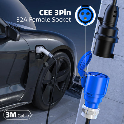 feyree V2L Cable Discharge Plug EV Charger GBT Cord 32A Charging Cable 1M /3M with CEE Socket Outdoor Power Station Electric Car