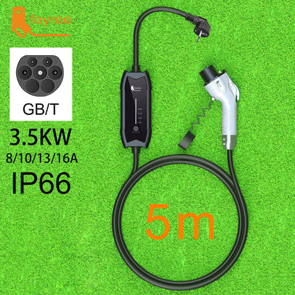 feyree Type2 3.5KW 16A 1Phase EV Charger Portable Charging Box Current Adjustable 5m Cable Charging Station for Electric Vehicle