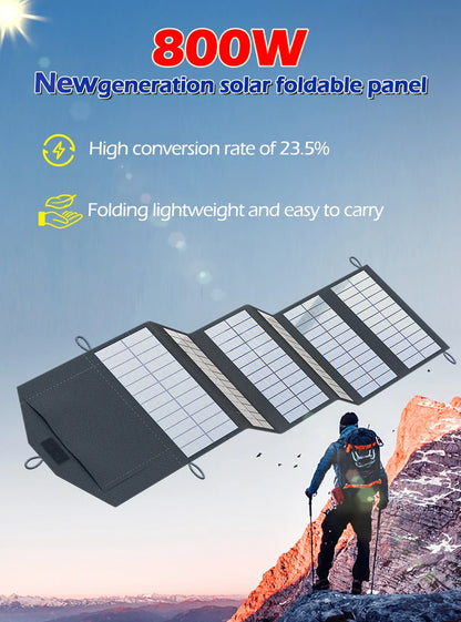 Portable Polysilicon Solar Panel Charger USB 800W 5V DC Foldable For Hiking And Camping by 54Grid - Renewable Energy Store
