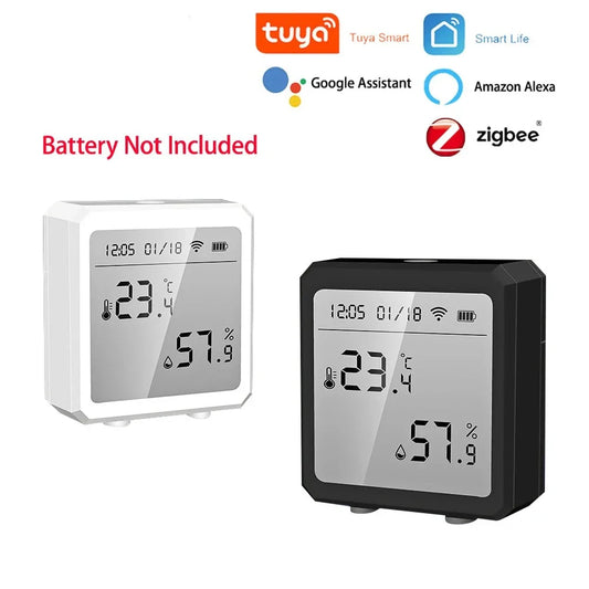 Tuya Smart WIFI Temperature And Humidity Sensor Indoor Hygrometer Thermometer With LCD Display Support Alexa Google Assistant by 54Grid - Renewable Energy Store
