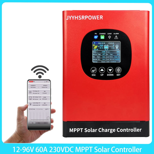 New 40A 60A 230VDC MPPT Solar Panel Charge Controller With Built In WIFI by 54Grid - Renewable Energy Store