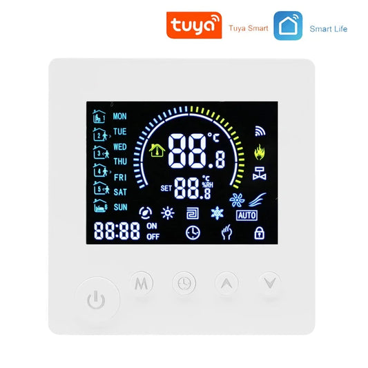 TUYA WiFi Thermostat Temperature Controller Water Electric Floor Heating TRV AC90V-240V 3A 16A Digital LCD Display Wall Mounted by 54Grid - Renewable Energy Store