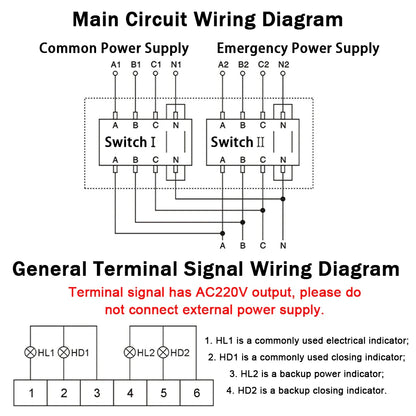 4P 250A AC400V ATS PC Automatic Transfer Switch Electrical Selector Switche  Auto or Manual 2 Input 1 Output Uninterrupted Power